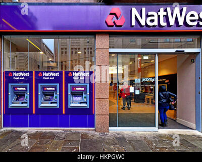Natwest Bank bancomat northumberland st newcastle Foto Stock