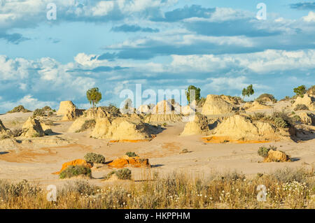 Vista la lunetta, Mungo National Park, New South Wales, Australia Foto Stock