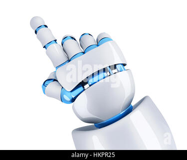 Robot a mano a puntare il dito. 3d illustrazione Foto Stock