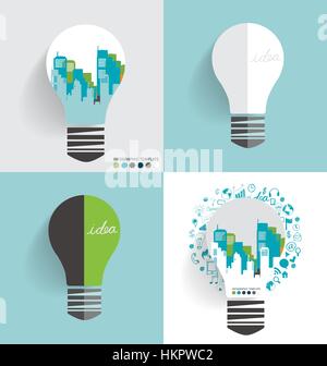 Città della lampadina. Illustrazione Vettoriale Illustrazione Vettoriale