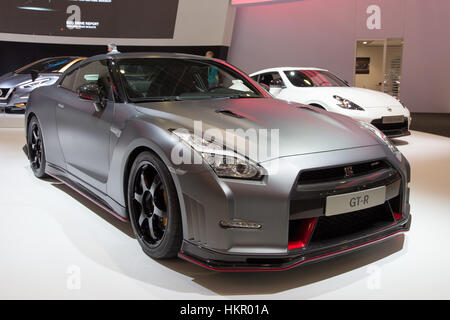 Bruxelles - Jan 12, 2016: Nissan GT-R NISMO sul display a Bruxelles Motor Show. Foto Stock