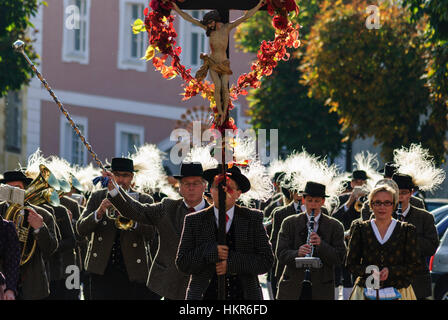 Spitz an der Donau: corteo per il giorno del Ringraziamento, Wachau, Niederösterreich, Austria Inferiore, Austria Foto Stock