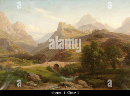 Carl Maria Nicolaus Hummel - Ansicht von Pieve di Cadore (1902) Foto Stock