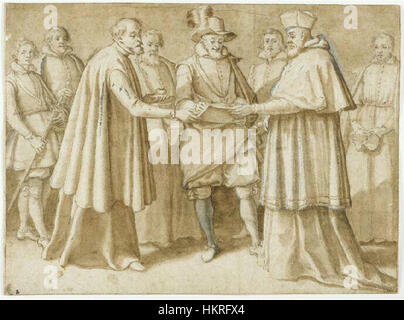 Chimenti - Henri IV signant la ratifica de son abiura Foto Stock