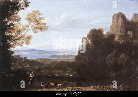 Claude Lorrain - Paesaggio con Apollo e mercurio - WGA05007 Foto Stock