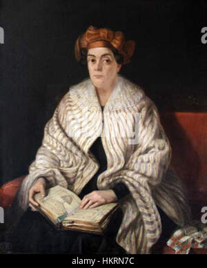 "Portret de femeie" (Ritratto di una donna) di Constantin Daniel Rosenthal è un sorprendente dipinto del XIX secolo che cattura l'eleganza e la grazia di una donna in un ritratto. Noto per il suo stile realistico, il lavoro di Rosenthal riflette le tradizioni artistiche rumene e la sua maestria nella ritrattistica. Foto Stock