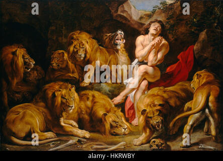 Daniel in the Lion's Den c1615 Peter Paul Rubens Foto Stock