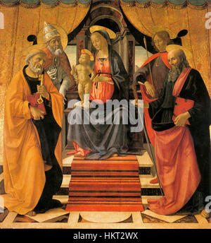 Domenico Ghirlandaio, Madonna in trono col Bambino tra i santi, Lucca 01 Foto Stock