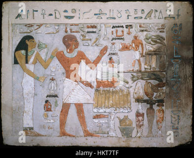 - Egiziano frammento di parete dalla tomba di Amenemhet e sua moglie Hemet - Google Art Project Foto Stock