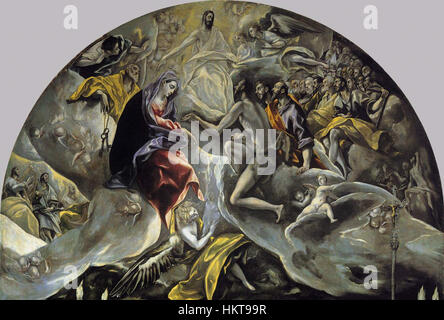 Un dettaglio tratto da "la sepoltura del conte di Orgaz" di El Greco, un capolavoro del 1586 che raffigura un evento leggendario nella storia spagnola. Il dipinto è rinomato per la sua composizione drammatica e i vividi contrasti. Foto Stock