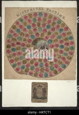 Questo gioco, "A New Game of the History of England from Guglielmo i to Guglielmo IV", è stato creato per educare i giocatori sulla storia reale dell'Inghilterra dalla conquista normanna al primo periodo vittoriano. Foto Stock