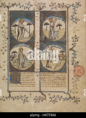 Il primo maestro della Bibbia historiale di Jean de Berry (francese, attivo circa 1390 - circa 1400) - Scene della Creazione - Google Art Project Foto Stock