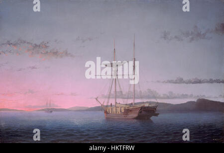 Fitz Henry Lane - Legname Golette a sera sulla baia di Penobscot (1863) Foto Stock