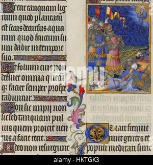 Questa illustrazione tratta da un manoscritto di "The Messiah' Dominions" presenta una vivida rappresentazione di una scena biblica. L'opera d'arte enfatizza la grandezza e i temi divini, catturando il significato della storia nella tradizione religiosa e nella storia dell'arte. Foto Stock