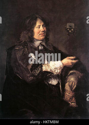 Il ritratto di Frans Hals di Stephanus Geraerdts mette in mostra le caratteristiche pennellate allentate dell'artista e la capacità di catturare la personalità del soggetto. Il dipinto è un bell'esempio della maestria di Hals nella ritrattistica del secolo d'oro olandese. Foto Stock