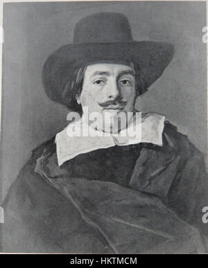 Un ritratto di un uomo dell'artista olandese Frans Hals, che mostra la sua maestria nel catturare l'individualità e il carattere dei suoi soggetti. Il dipinto esemplifica la capacità di Hals di trasmettere realismo nella ritrattistica. Foto Stock