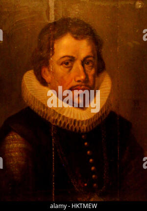 Il dipinto "Ritratto dell'uomo" di Frans Hals è un bell'esempio della sua maestria nella ritrattistica, con una figura dignitosa con realismo espressivo caratteristico del secolo d'oro olandese. Foto Stock