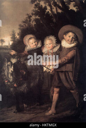 Frans Hals - tre bambini con un carrello di Capra - WGA11064 Foto Stock