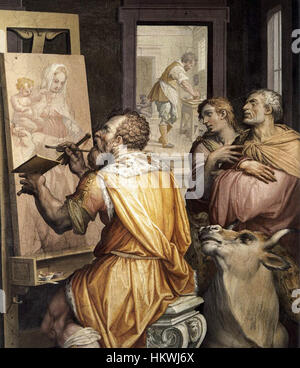 Giorgio Vasari - San Luca pittura la Vergine (dettaglio) - WGA24312 Foto Stock