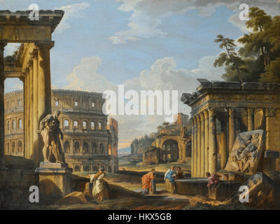 GIOVANNI PAOLO PANINI PIACENZA 1691 - 1765 Roma capriccio di rovine classiche Foto Stock