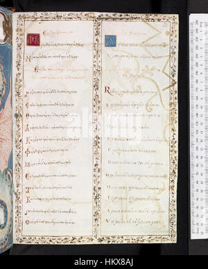 "Oracula 22r" è un manoscritto raro e prezioso conservato presso le biblioteche Bodleiane. Si tratta di un testo antico contenente insegnamenti divinatori e filosofici del primo periodo medievale. Foto Stock