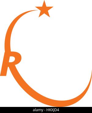 Star Swoosh Lettera R Illustrazione Vettoriale