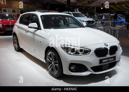 AMSTERDAM - 16 Aprile 2015: BMW 1 Series sul display all'Amsterdam AutoRAI Motor Show Foto Stock