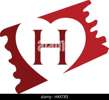 Amore iniziale H Illustrazione Vettoriale