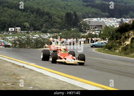 1970 John Miles GB Lotus 72 Spa GP belga dnf gg Foto Stock