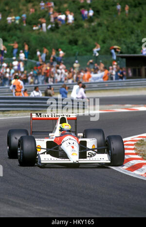 1991 Ayton Senna brasiliano della McLaren MP4/6 Montmelò GP di Spagna 5 FL Foto Stock