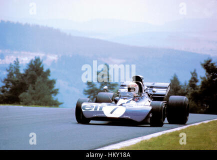 1970 Jackie Stewart Tyrell silvestre 003 Nurburgring GP di Germania dnf GG Foto Stock