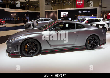 Bruxelles - Jan 12, 2016: Nissan GT-R NISMO sul display a Bruxelles Motor Show. Foto Stock