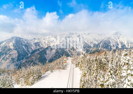 Funivia Shinhotaka Takayama Gifu, Giappone. Foto Stock