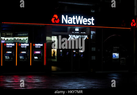 NEWCASTLE, Regno Unito - 29 novembre 2016. Natwest Bank filiale a Newcastle upon Tyne Foto Stock