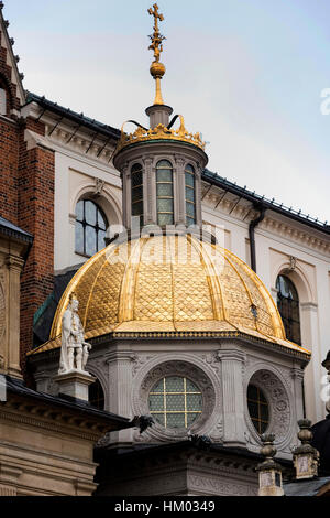 Sulla cupola della cattedrale di Wawel Cracovia Cracovia Foto Stock