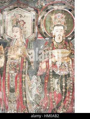 Kin dinastia (1115-1234) affresco in ch'ung-fu tempio, Shuo-chou 13 Foto Stock