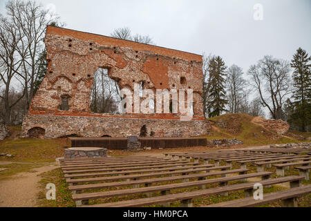 Rovine del Castello medievale in Viljandi, Estonia Foto Stock