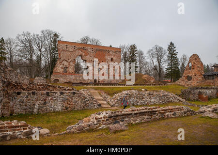 Rovine del Castello medievale in Viljandi, Estonia Foto Stock