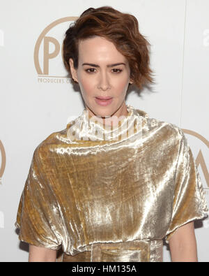 Sarah Paulson arriva al ventottesimo produttori annuale Guild Awards presso il Beverly Hilton Hotel di Beverly Hills, la California il 28 gennaio 2017. Foto Stock