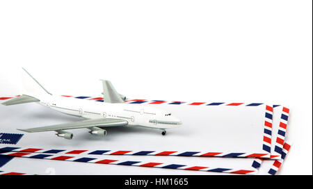 Busta di posta aerea con il modello di aereo Foto Stock