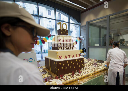 Torino Piemonte, Italia. 27 gennaio, 2017. Eataly è di dieci anni, festa di compleanno del prestigioso marchio italiano di cucina italiana e internazionale in sede di Eataly. Credito: Stefano Guidi/ZUMA filo/Alamy Live News Foto Stock