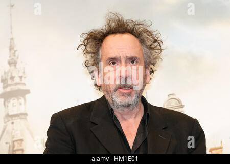 Tokyo, Giappone. 31 gennaio, 2017. Il direttore Tim Burton assiste la conferenza stampa per il suo film 'Miss Peregrine's Home per bambini peculiare' in Tokyo. Il dark fantasy film basato su un romanzo di riscatto Riggs stelle Eva Green e si apre in Giappone nel febbraio 3rd. Credito: Rodrigo Reyes Marin/AFLO/Alamy Live News Foto Stock