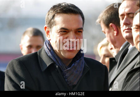 A Belgrado, in Serbia. Il 31 gennaio 2017. La Grecia Il Primo Ministro Alexis Tsipras in visita ufficiale a Belgrado. Il primo ministro serbo Aleksandar Vucic ospiterà il Primo Ministro greco Credito: Ognjen Stevanovic/Alamy Live News Foto Stock