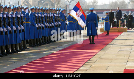 A Belgrado, in Serbia. Il 31 gennaio 2017. La Grecia Il Primo Ministro Alexis Tsipras in visita ufficiale a Belgrado. Il primo ministro serbo Aleksandar Vucic ospiterà il Primo Ministro greco Credito: Ognjen Stevanovic/Alamy Live News Foto Stock