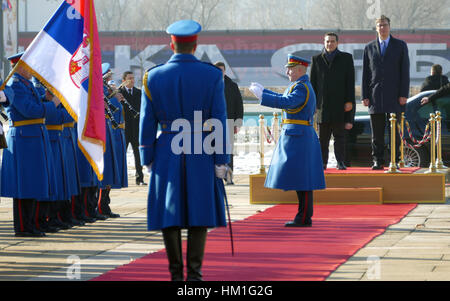 A Belgrado, in Serbia. Il 31 gennaio 2017. La Grecia Il Primo Ministro Alexis Tsipras in visita ufficiale a Belgrado. Il primo ministro serbo Aleksandar Vucic ospiterà il Primo Ministro greco Credito: Ognjen Stevanovic/Alamy Live News Foto Stock