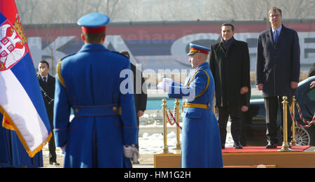 A Belgrado, in Serbia. Il 31 gennaio 2017. La Grecia Il Primo Ministro Alexis Tsipras in visita ufficiale a Belgrado. Il primo ministro serbo Aleksandar Vucic ospiterà il Primo Ministro greco Credito: Ognjen Stevanovic/Alamy Live News Foto Stock