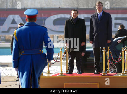 A Belgrado, in Serbia. Il 31 gennaio 2017. La Grecia Il Primo Ministro Alexis Tsipras in visita ufficiale a Belgrado. Il primo ministro serbo Aleksandar Vucic ospiterà il Primo Ministro greco Credito: Ognjen Stevanovic/Alamy Live News Foto Stock