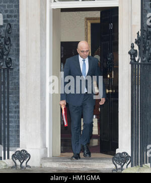 Londra, Regno Unito. 31 gennaio, 2017. Sajid Javid, foglie 10 di Downing Street per il dibattito Brexit Credito: Ian Davidson/Alamy Live News Foto Stock