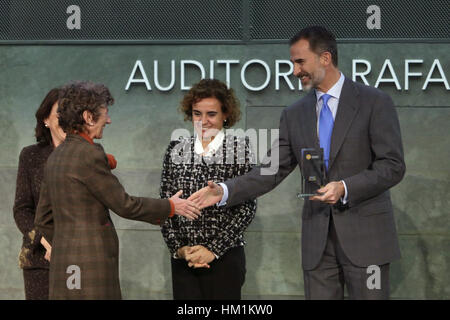 Madrid, Spagna. 31 gennaio, 2017. Re spagnolo Felipe VI durante la consegna del XIX edizione del Codespa Awards di Madrid. Credito: Gtres Información más Comuniación on line,S.L./Alamy Live News Foto Stock