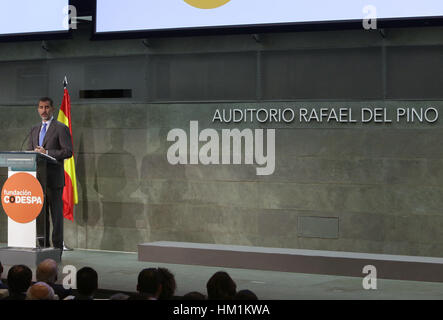 Madrid, Spagna. 31 gennaio, 2017. Re spagnolo Felipe VI durante la consegna del XIX edizione del Codespa Awards di Madrid. Credito: Gtres Información más Comuniación on line,S.L./Alamy Live News Foto Stock